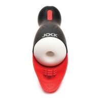 Curve Toys Vibrating Jock Sucking Masturbator Black/Red - Ultimate Pleasure