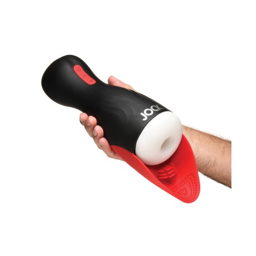 Curve Toys Vibrating Jock Sucking Masturbator Black/Red - Ultimate Pleasure