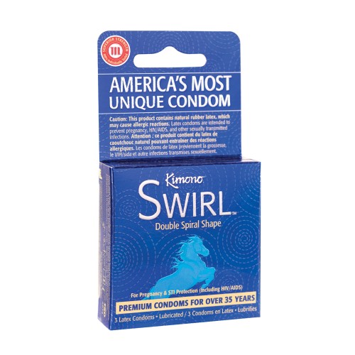 Condones Kimono Swirl Forma Doble Espiral