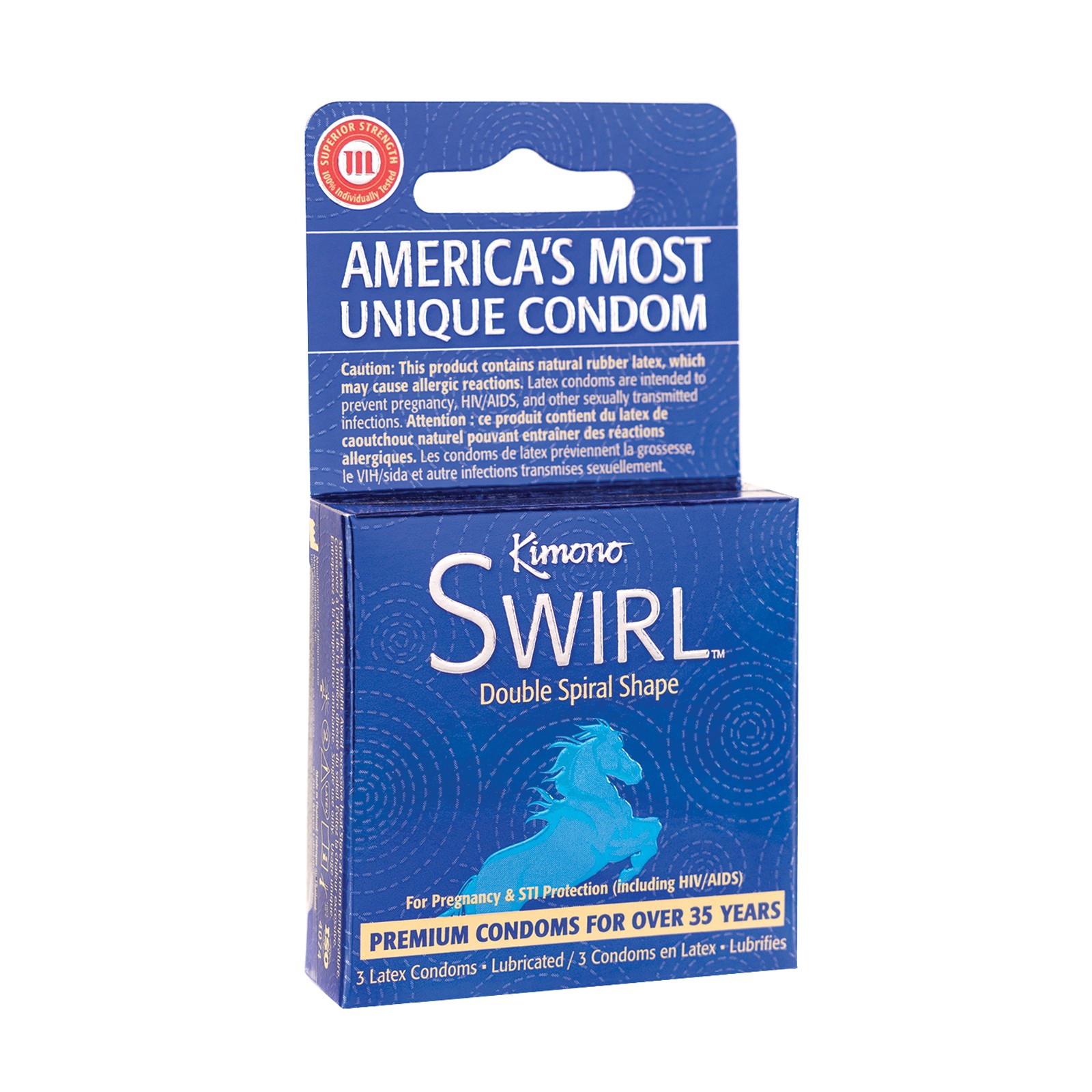 Condones Kimono Swirl Forma Doble Espiral