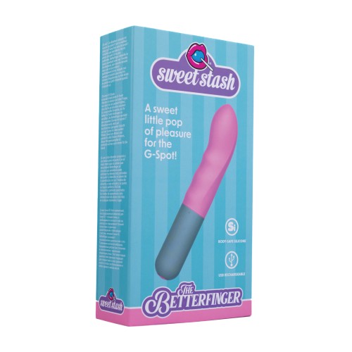 Vibrador G-Spot Betterfinger Rock Candy Rosa Gris