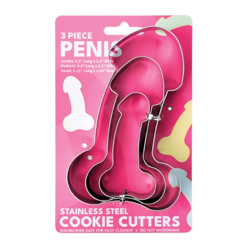 3-Piece Penis Cookie Cutter Set for Fun Baking