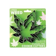 3 Piece Weed Cookie Cutter Set for Fun Baking