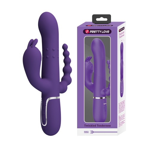 Pretty Love Cammy 4 en 1 - Vibrador Conejito - Púrpura de Lujo