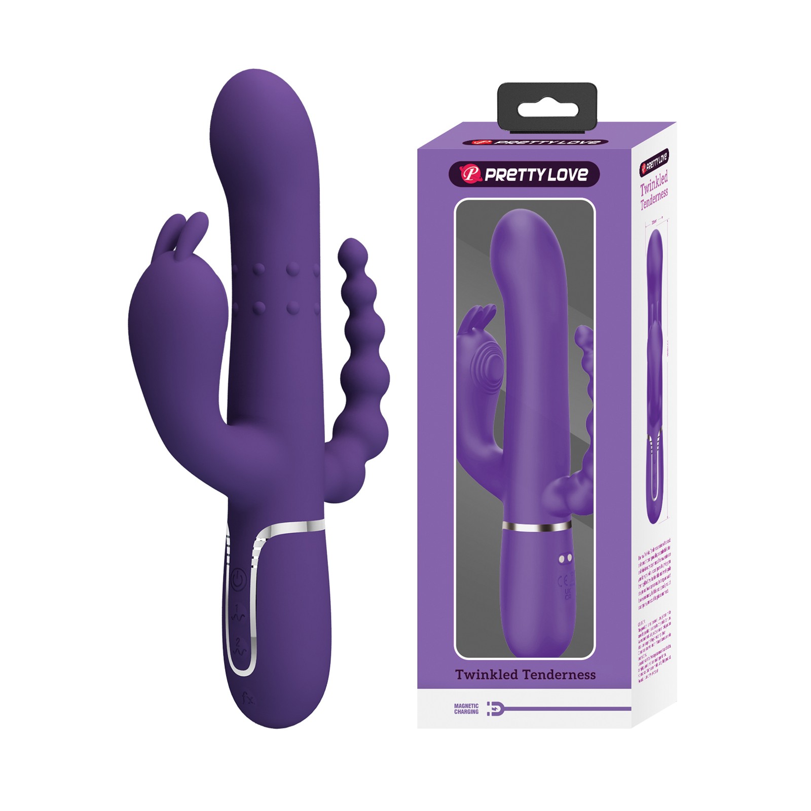 Pretty Love Cammy 4 en 1 - Vibrador Conejito - Púrpura de Lujo