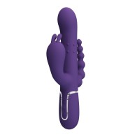 Pretty Love Cammy 4 en 1 - Vibrador Conejito - Púrpura de Lujo