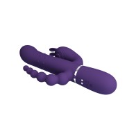 Pretty Love Cammy 4 en 1 - Vibrador Conejito - Púrpura de Lujo