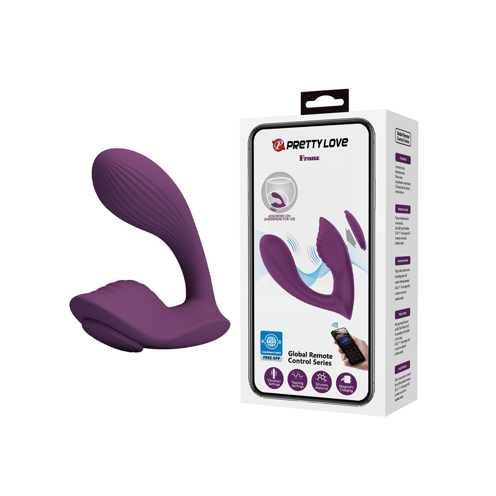 Vibrador de Panty Controlado por App Pretty Love Franz para Fantasía