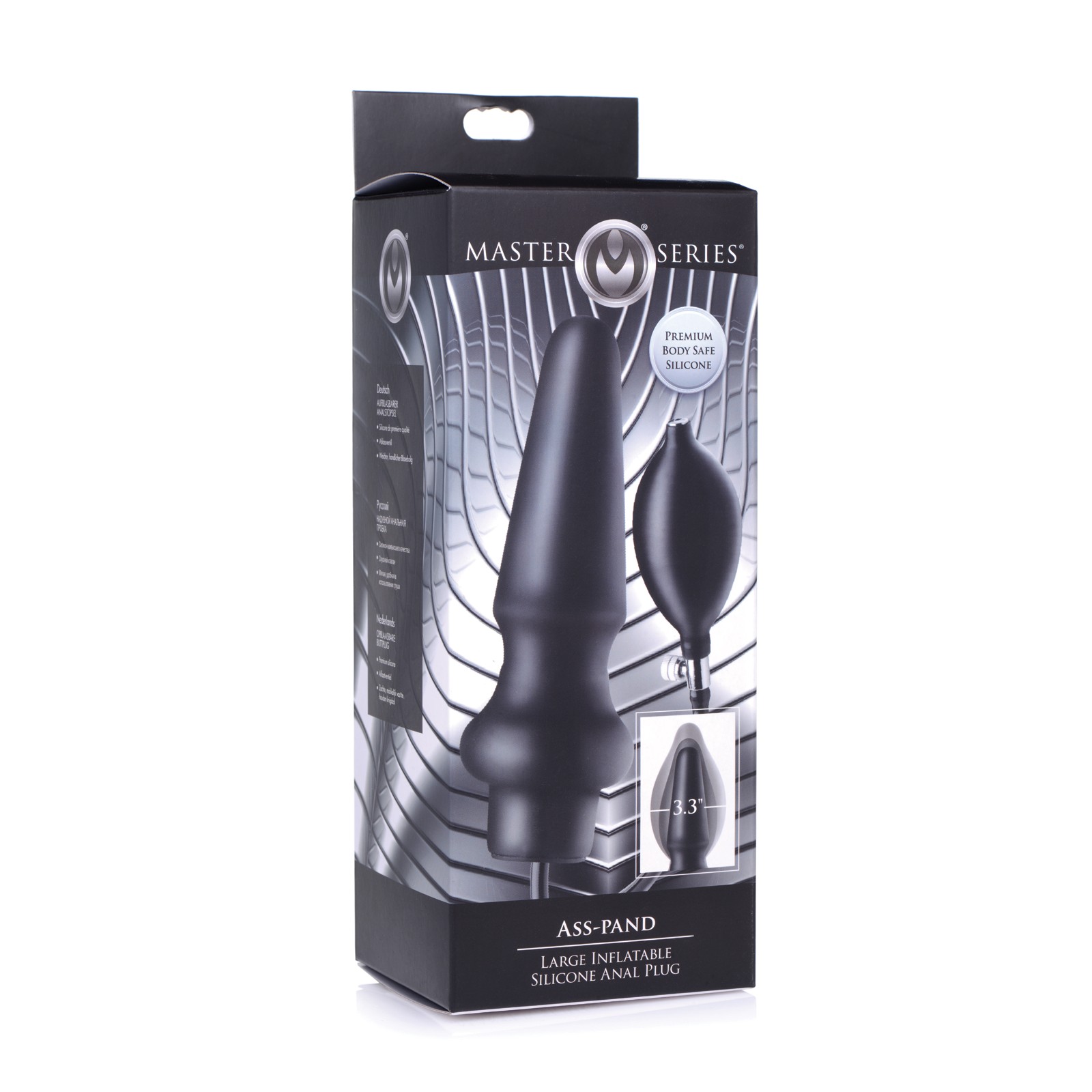 Master Series Ass-Pand Inflatable Anal Plug - Black