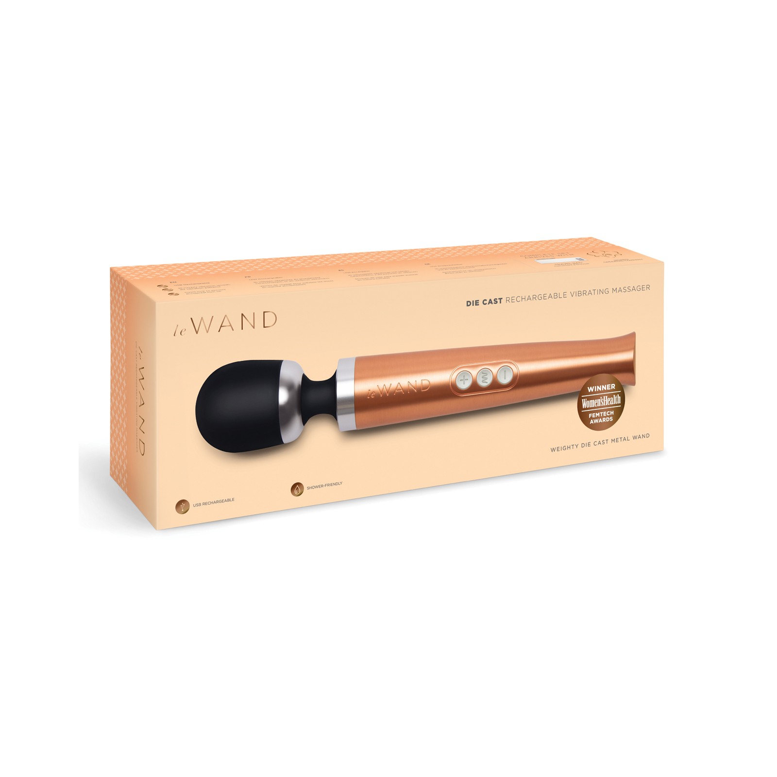 Le Wand Die Cast Rechargeable Massager - Rose Gold