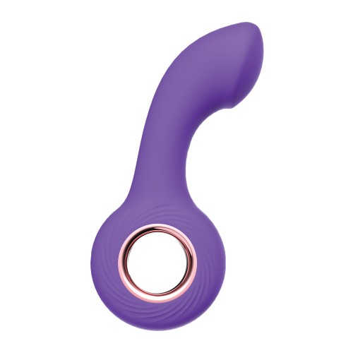 Luv Inc. Vibrador con Anillo Arqueado - Púrpura