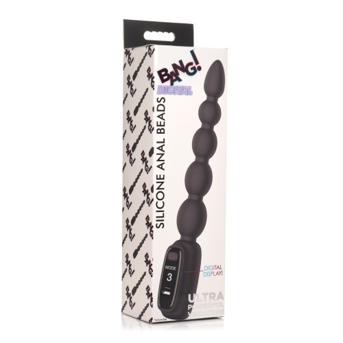 Bang! Digital Silicone Anal Beads - Black