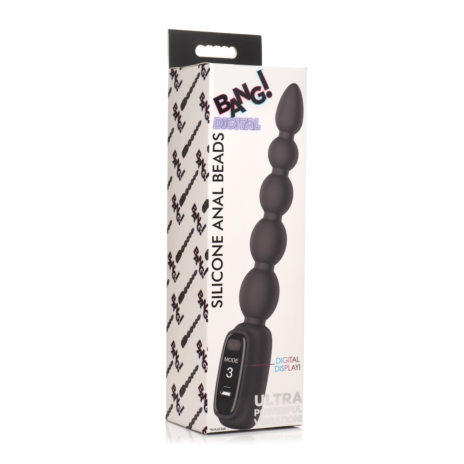 Bang! Digital Silicone Anal Beads - Black