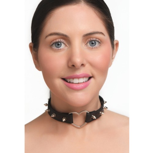 Master Series Spiked Heart Choker Fashion Accessory