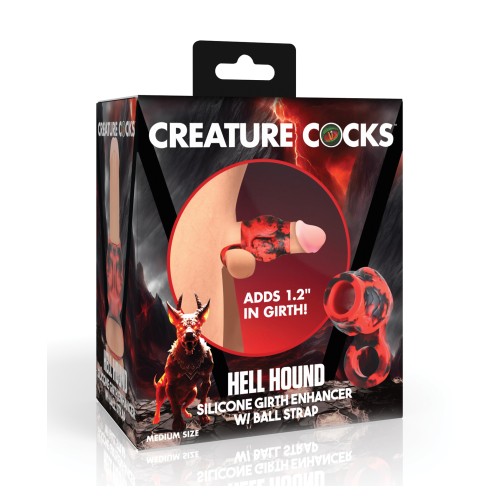 Creature Cocks Hell Bound Penis Sleeve & Ball Stretcher Medium Red/Black