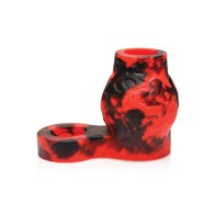 Creature Cocks Hell Bound Penis Sleeve & Ball Stretcher Medium Red/Black