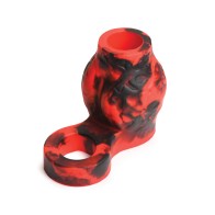 Creature Cocks Hell Bound Penis Sleeve & Ball Stretcher Medium Red/Black