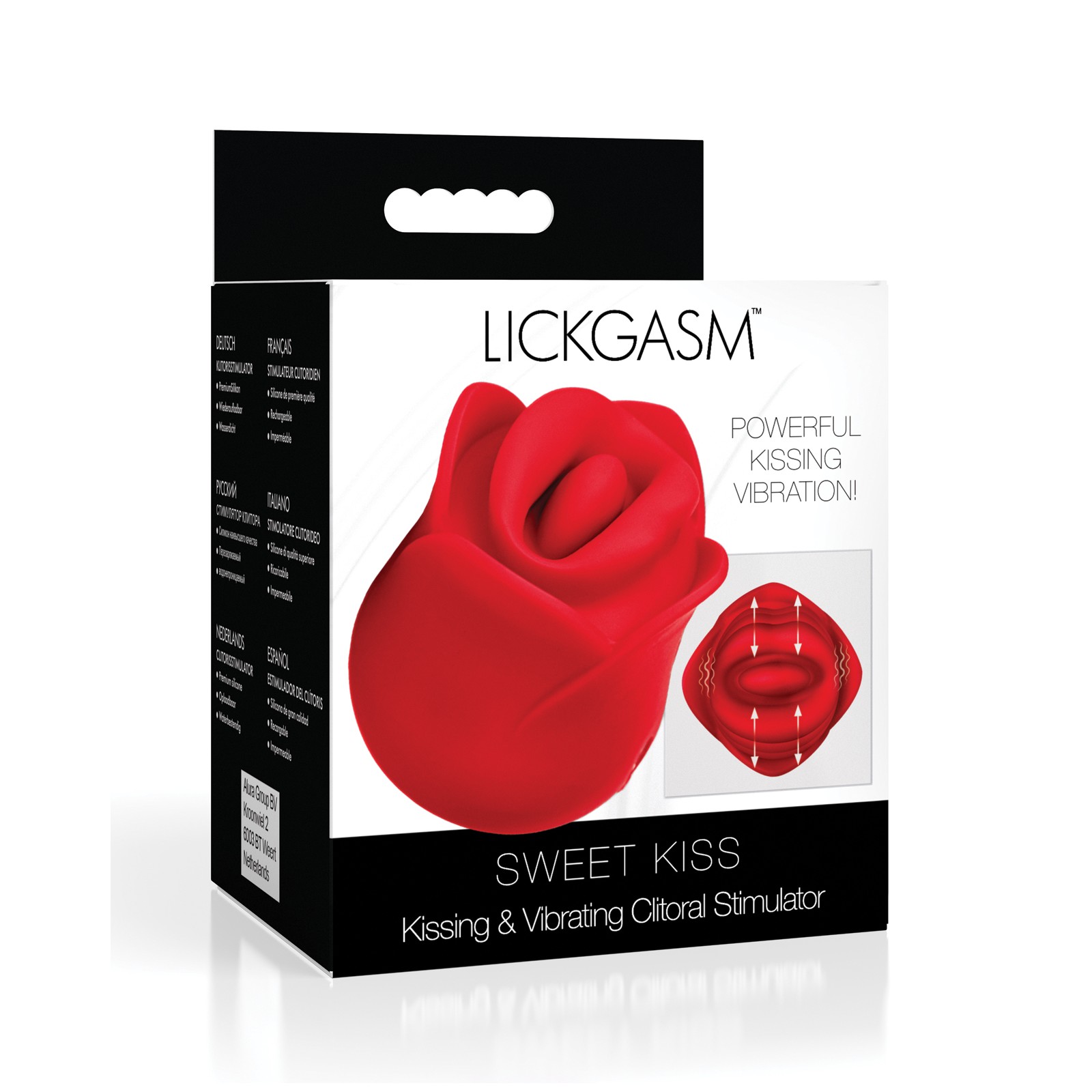 Estimulador Clitoriano Vibrante Lickgasm Sweet Kiss Rojo - Placer Definitivo