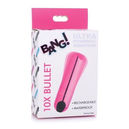 Bang! Bala Vibrante Metálica Recargable 10X - Rosa