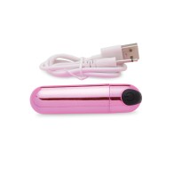 Bang! 10X Rechargeable Vibrating Metallic Bullet - Pink