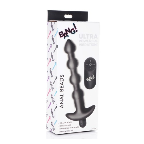 Bang! Bolas Anales de Silicona Vibrantes 28X con Control Remoto - Negro