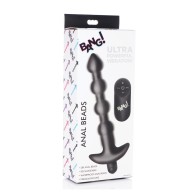 Bang! 28X Vibrating Silicone Anal Beads with Remote Control - Black