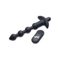 Bang! 28X Vibrating Silicone Anal Beads with Remote Control - Black