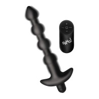 Bang! 28X Vibrating Silicone Anal Beads with Remote Control - Black