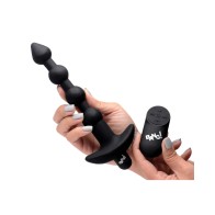 Bang! 28X Vibrating Silicone Anal Beads with Remote Control - Black