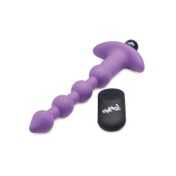 Bang! 28X Vibrating Silicone Anal Beads with Remote Control - Purple