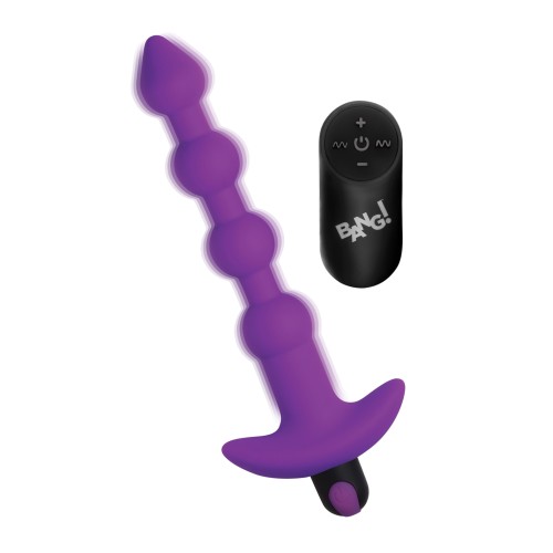 Bang! Perlas Anal Vibrantes de Silicona 28X con Control Remoto - Morado