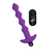 Bang! 28X Vibrating Silicone Anal Beads with Remote Control - Purple