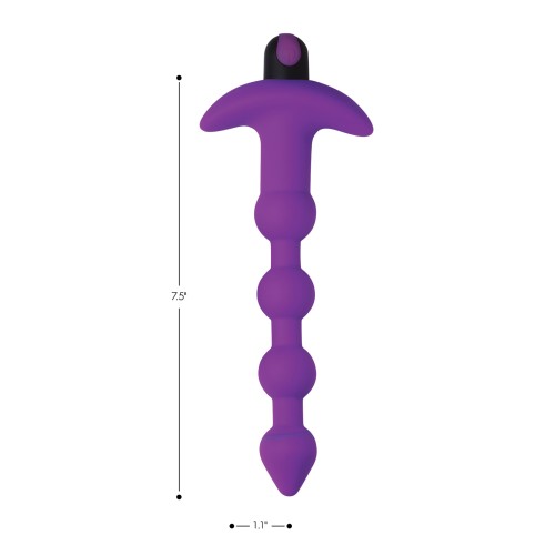 Bang! 28X Vibrating Silicone Anal Beads with Remote Control - Purple