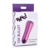 10X Rechargeable Vibrating Metallic Bullet - Purple