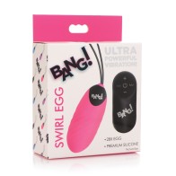 Bang 28X Swirl Silicone Egg with Remote Control Pink