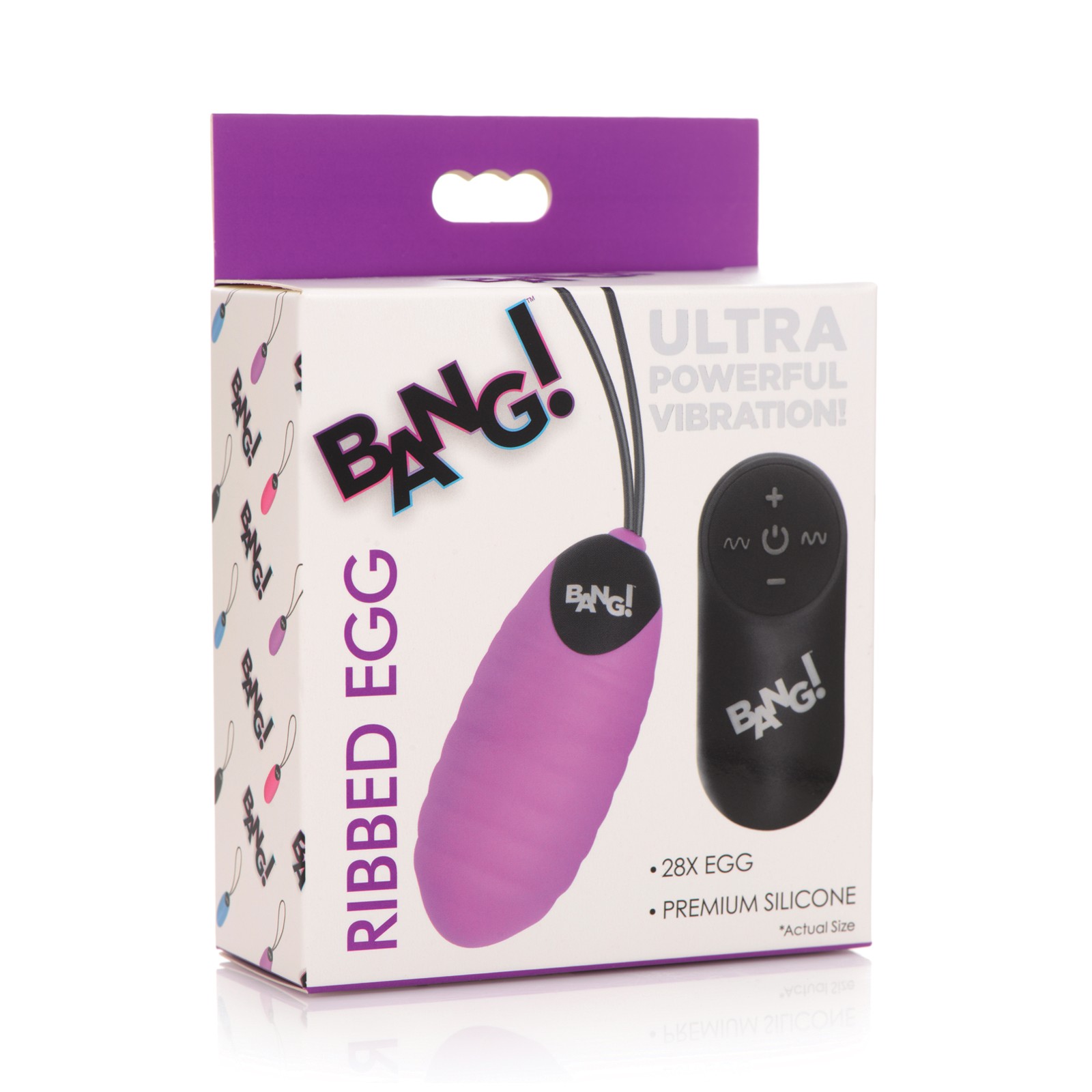 Bang 28X Ribbed Silicone Egg with Remote