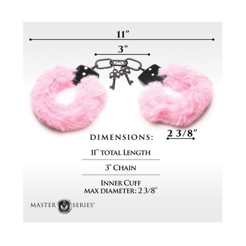 Master Series Furry Handcuffs Pink