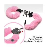 Master Series Furry Handcuffs Pink