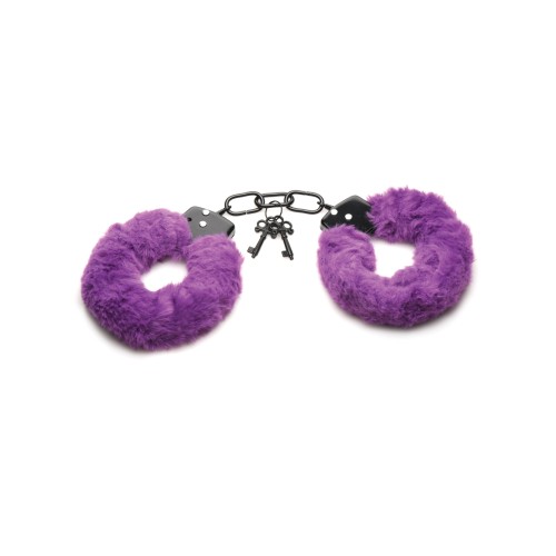 Purple Furry Handcuffs for Playful Bondage