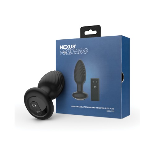 Nexus Tornado Rotating Vibrating Butt Plug Remote Black