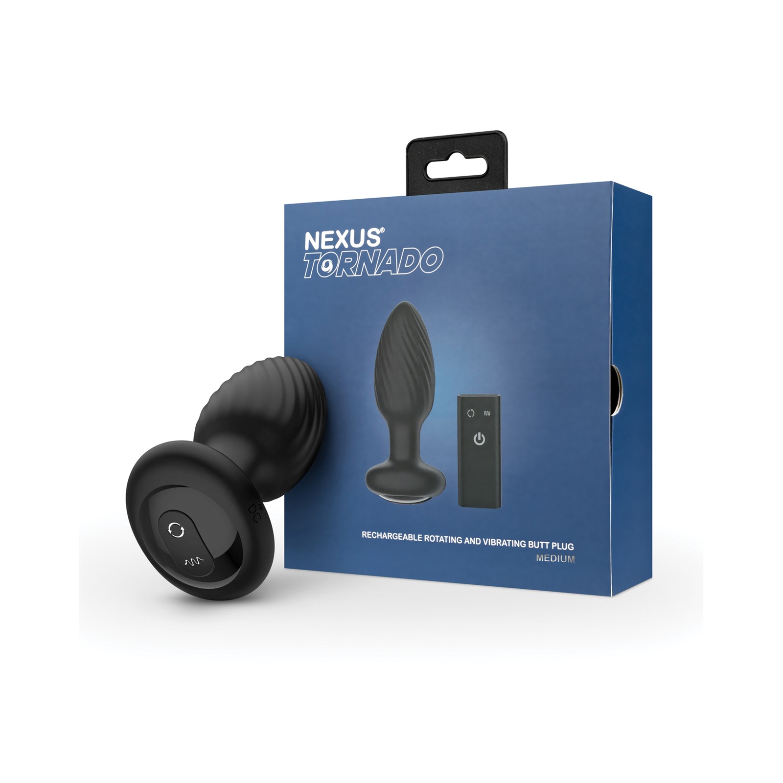 Nexus Tornado Rotating Vibrating Butt Plug Remote Black