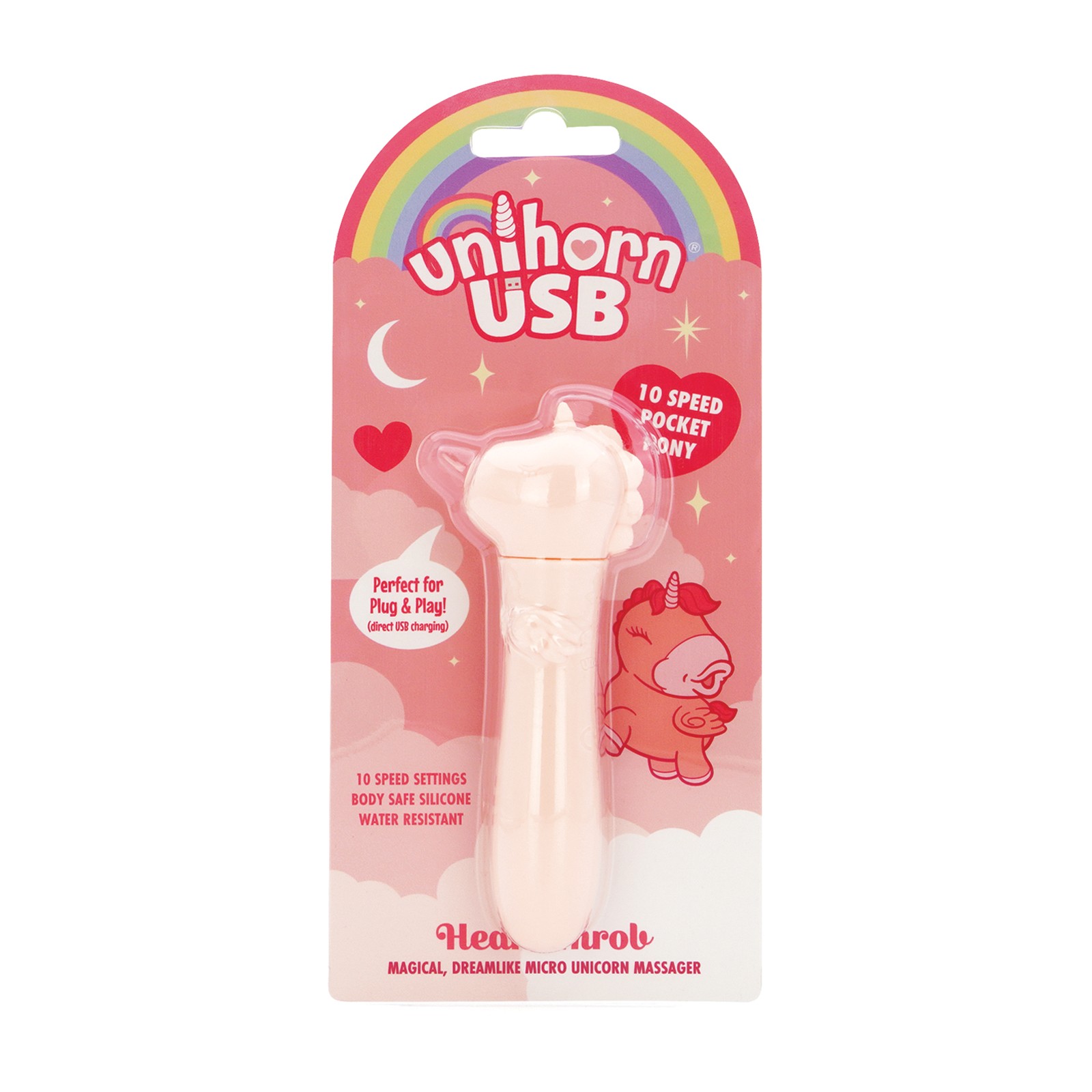 Unihorn USB Bullet Vibrator - Heart Throb