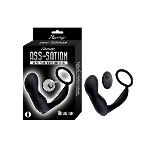 Plug Anal Contorneado Ass-station con Control Remoto - Placer Definitivo