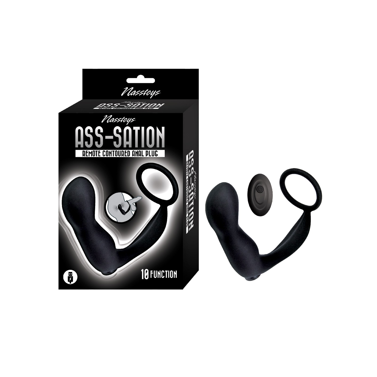 Plug Anal Contorneado Ass-station con Control Remoto - Placer Definitivo