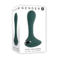 Gender X Vibrating Silicone Plug Teal