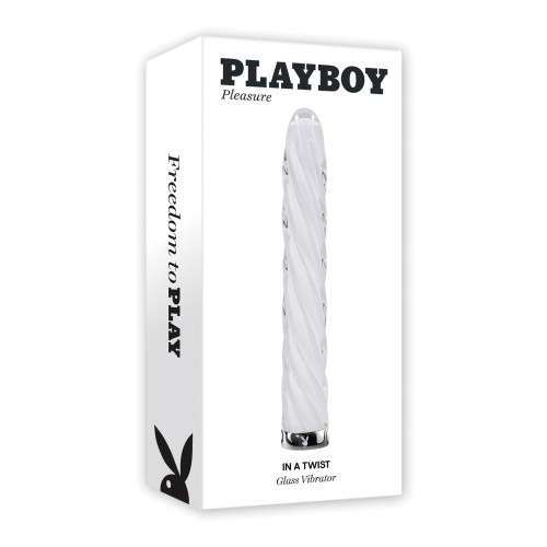 Playboy Twist Glass Vibrator White