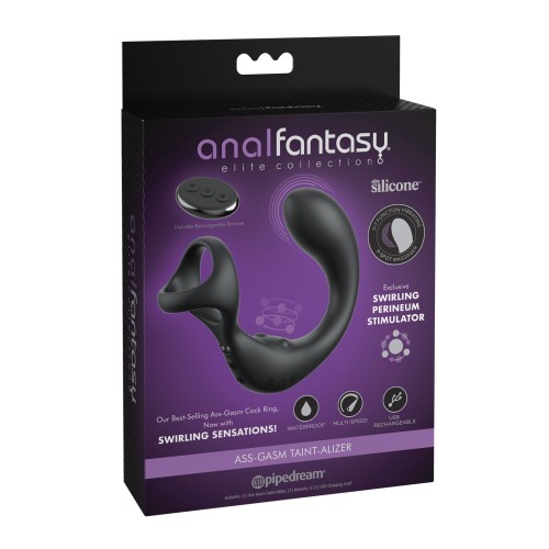 Vibrador Anal Fantasy Elite Ass-Gasm Taint-Alizer P-Spot Negro