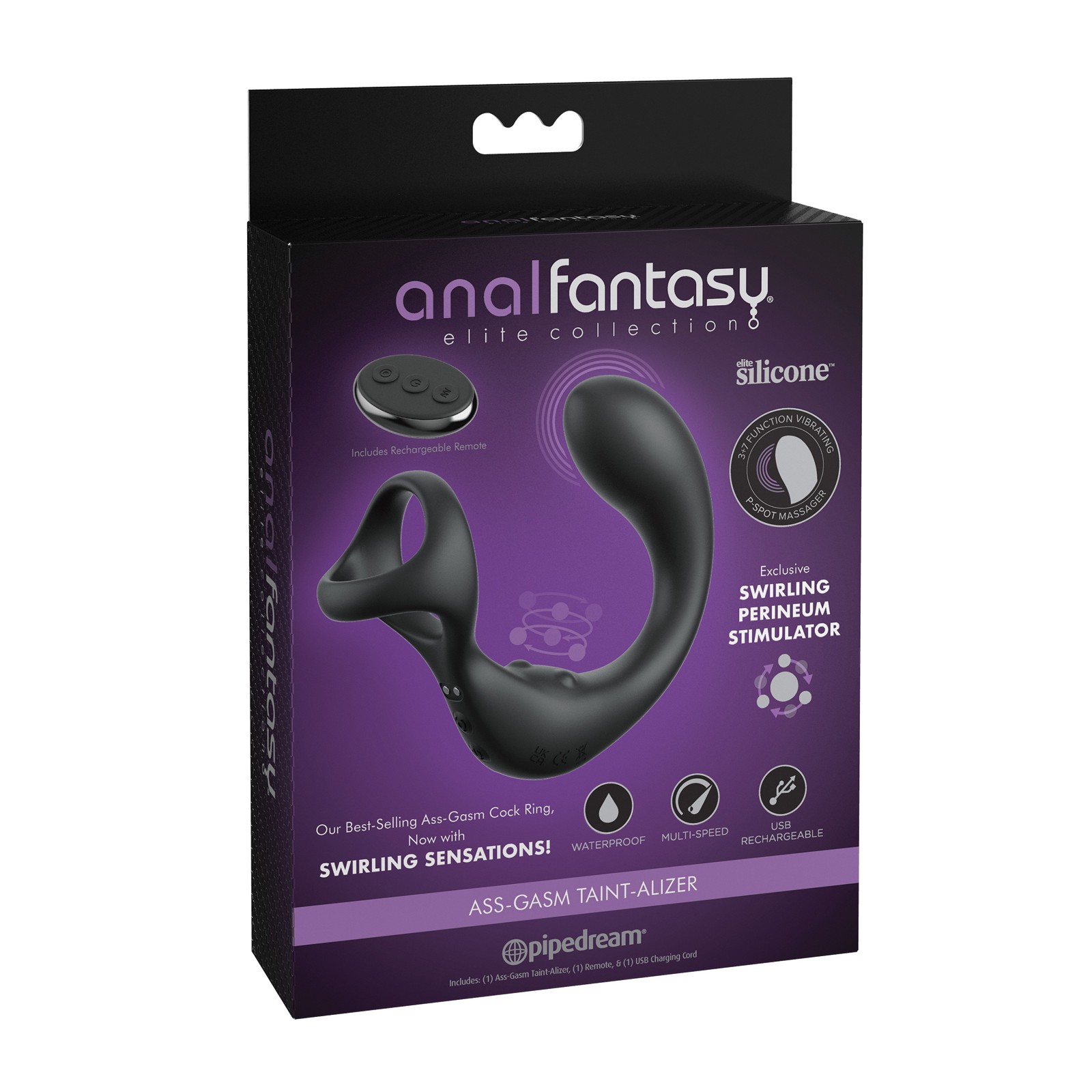 Anal Fantasy Elite Ass-Gasm Taint-Alizer P-Spot Vibrator Black