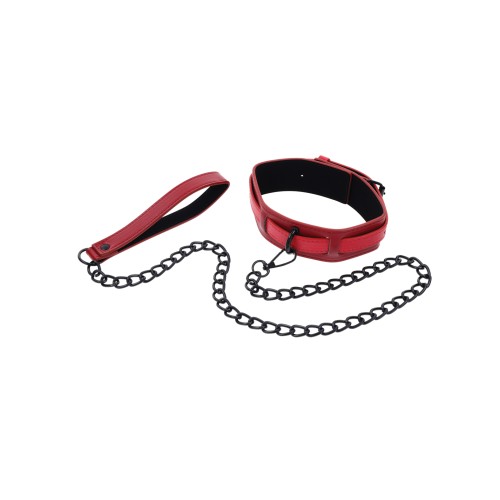 Ex's & Oh's Collar & Leash Set Red/Black