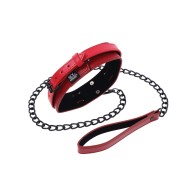 Ex's & Oh's Collar & Leash Set Red/Black